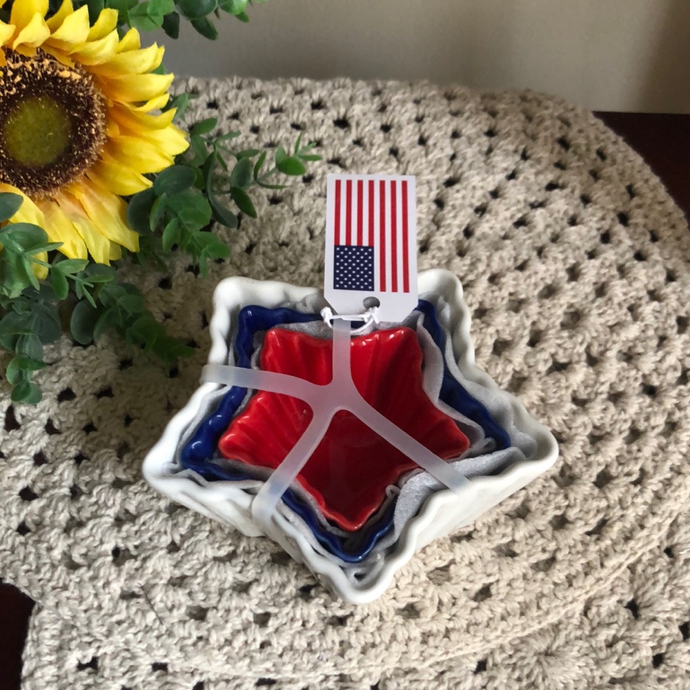 Star-Shaped Nesting Ramekin Dishes - Red, Blue & White
